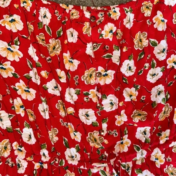 Indigo Rose Chic Red Floral Off-Shoulder Dress - Picture 3 of 7